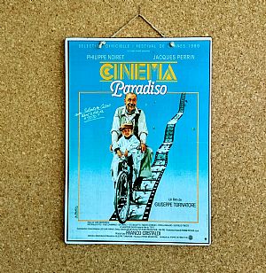 Vintage κινηματογραφίκή αφίσα Cinema Paradiso ξυλινη χειροποίητη