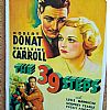 Vintage κινηματογραφίκή αφίσα The 39 Steps ξύλινη χειροποίητη