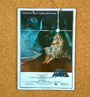 Vintage κινηματογραφίκή αφίσα Star Wars ξύλινη χειροποίητη