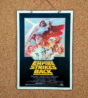 Vintage κινηματογραφίκή αφίσα Star Wars: The Empire Strikes Back ξύλινη χειροποίητη