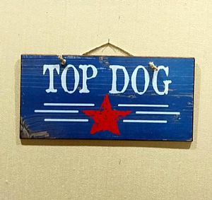 Πινακίδα "Top Dog" ξύλινη χειροποίητη