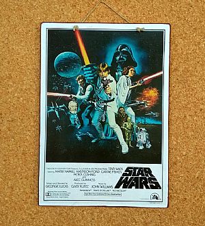 Vintage κινηματογραφίκή αφίσα Star Wars ξύλινη χειροποίητη