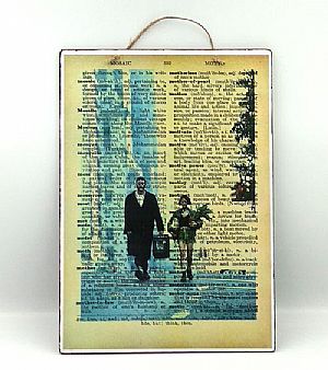 Κινηματογραφική πινακίδα vintage Leon The Professional ξυλινη χειροποίητη