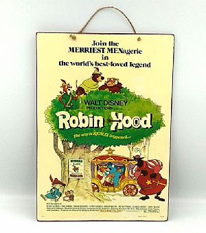 Κινηματογραφική vintage πινακίδα Robin Hood ξύλινη χειροποίητη