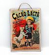 Vintage αφίσα Cacao Lacte ξύλινη χειροποίητη