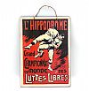 Vintage πινακίδα αφίσα L'Hippodrome Grand Championnat ξύλινη χειροποίητη