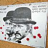 Πινακίδα ξύλινη κινηματογραφική αφίσα Butch Cassidy And The Sundance Kid χειροποίητη
