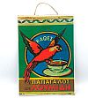 Ξύλινη πινακίδα αφίσα Καφές ο Παπαγάλος του Λουμίδη vintage χειροποίητη