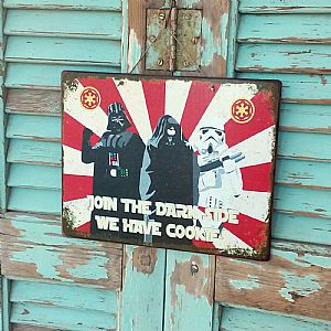 Πινακίδα "Star Wars - Join The Dark Side We Have Cookies" ξύλινη χειροποίητη