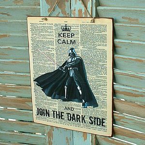 Πινακίδα "Keep Calm And Join The Dark Side - Star Wars" ξύλινη χειροποίητη
